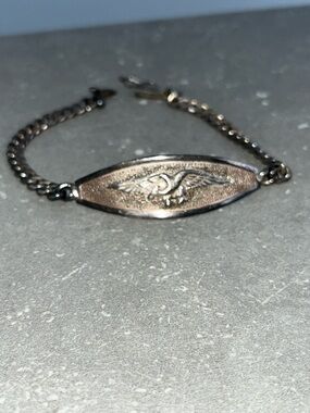 Vintage Silver 925 eagle bracelet chain link cuban